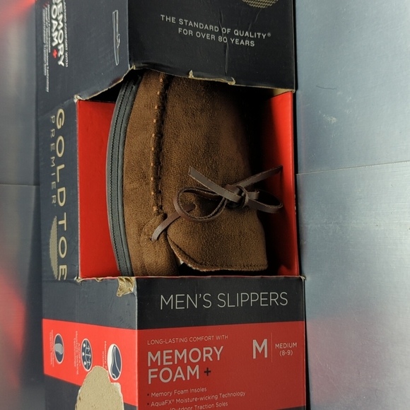 BNIB GoldToe Men’s HOUSE SHOES/SLIPPER Size 8-9 (M) Brown - Picture 9 of 9